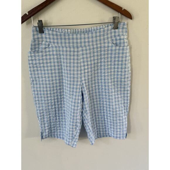 D&Co. Pants - Seersucker Womens Bermuda Shorts D&CO Denim And Company Striped Size SP Pockets